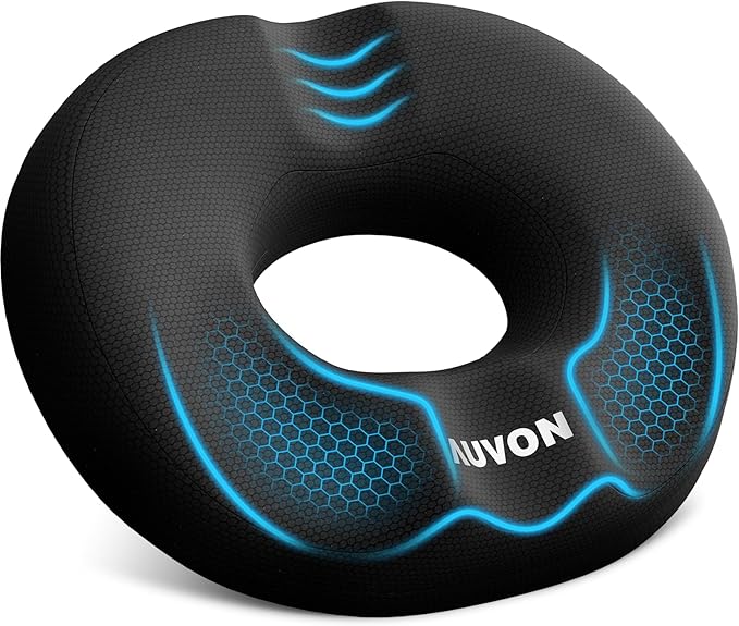 AUVON Donut-Sitzkissen aus Memory-Schaum mit ergonomischen Druckentlastungszonen